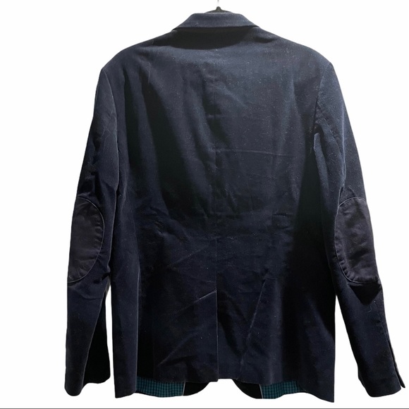 Navy Corduroy Blazer w/ teal gingham lining - Picture 2 of 3